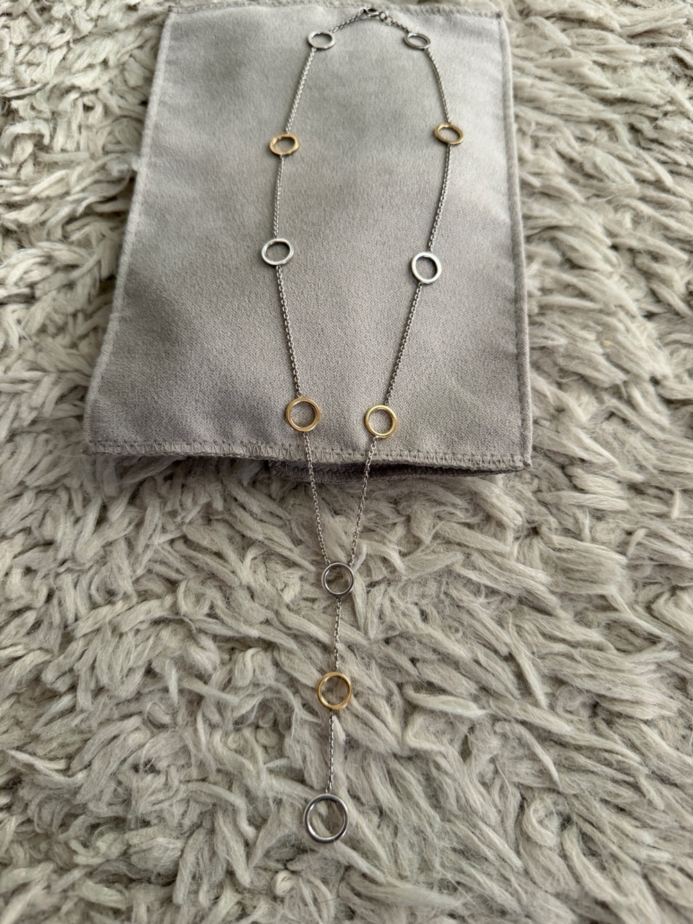 Tiffany & Co. Sterling Silver & 18K Gold Circle necklace